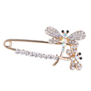 Crystal Dragonfly Insect Safety Brooch Sweater Hat Breastpin Pin For Women
