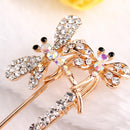 Crystal Dragonfly Insect Safety Brooch Sweater Hat Breastpin Pin For Women