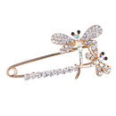 Crystal Dragonfly Insect Safety Brooch Sweater Hat Breastpin Pin For Women