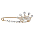 Elegant Crystal Brooch With Safety Pin for Knitwear Coat Jackets and Shawls