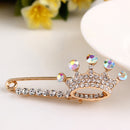 Elegant Crystal Brooch With Safety Pin for Knitwear Coat Jackets and Shawls