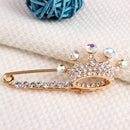 Elegant Crystal Brooch With Safety Pin for Knitwear Coat Jackets and Shawls