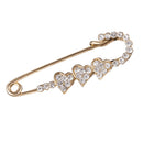 Crystal Heart Safety Pin Brooches Suit Sweater Scarves Scarf Brooch Charm