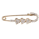 Crystal Heart Safety Pin Brooches Suit Sweater Scarves Scarf Brooch Charm