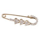 Crystal Heart Safety Pin Brooches Suit Sweater Scarves Scarf Brooch Charm