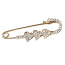 Crystal Heart Safety Pin Brooches Suit Sweater Scarves Scarf Brooch Charm