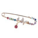 Gold Tone Metal Pin Butterfly Brooch Costume Clip Knitwear Scarf Safety Pin