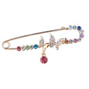 Gold Tone Metal Pin Butterfly Brooch Costume Clip Knitwear Scarf Safety Pin