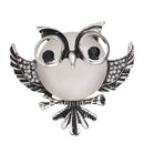 Retro Owl Brooch Lapel Pin Shawl Clip Corsage in Crystal Rhinestone Alloy