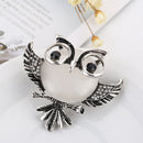 Retro Owl Brooch Lapel Pin Shawl Clip Corsage in Crystal Rhinestone Alloy