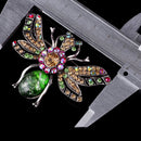 Women Enamel Multicolor Crystal Rhinestone Animal Honeybee Insect Brooch Pin