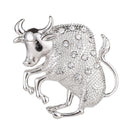 Fashion Animal Brooch Pins Rhinestone Cow Pin Women Jewelry Accessories
