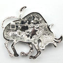 Fashion Animal Brooch Pins Rhinestone Cow Pin Women Jewelry Accessories