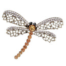 Vintage Lady Crystal Dragonfly Brooches Pin Fashion Scarf Jewelry Accessory