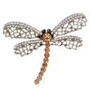 Vintage Lady Crystal Dragonfly Brooches Pin Fashion Scarf Jewelry Accessory