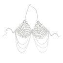 Crystal Chain Lingerie Body Chain Bra Tassel Halter Backless Tank Top Bra Body Chain