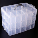 Home Plastic Organizer 3 Layers Sundries Storage Case Box Beads Container Clear Dividers Grids