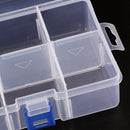 Transparent Plastic Storage Box Compartment Container Case Box 6 Slots