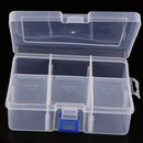 Transparent Plastic Organizer Case Container Storage Box 6 Grid Compartment