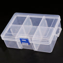 Transparent Plastic Organizer Case Container Storage Box 6 Grid Compartment