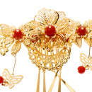 Chinese Ancient Bridal Hair Ornaments Wedding Hair Jewelry Set Hair Pin Gold