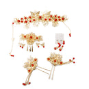 Chinese Ancient Bridal Hair Ornaments Wedding Hair Jewelry Set Hair Pin Gold