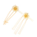 Pack Of 2 Wedding Hair Accessories Long Chain Tassel Chinese Hair Pins Clips