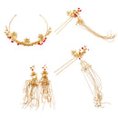 Red Crystal Beads Flower Crown Tiara Wedding Hairband Hair Accessories Bridal Jewelry