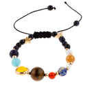 Gemstone Bracelet Beaded Round Stone Prayer Beads Adjustable for Women Men