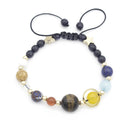 Gemstone Bracelet Beaded Round Stone Prayer Beads Adjustable for Women Men