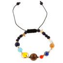 Gemstone Bracelet Beaded Round Stone Prayer Beads Adjustable for Women Men