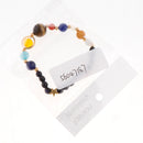 Women Multicolor Round Natural Stone Beads Bracelets Elastic Solar System Bracelet