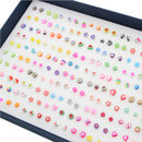 100 Pairs Mini Cartoon Cute Fruit Design Earrings Ear Stud Set Assorted Bulk