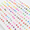 100 Pairs Mini Cartoon Cute Fruit Design Earrings Ear Stud Set Assorted Bulk