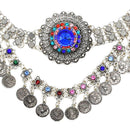 Women Vintage Antique Silver Coin Tassels Belly Dance Body Chain Waist Chain