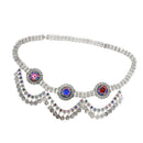 Women Vintage Antique Silver Coin Tassels Belly Dance Body Chain Waist Chain