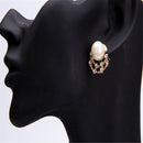 Golden Hoop Earring Simulated Pearl Round Earring Fashion Crystal Jewelry Charming Party Stud Ear
