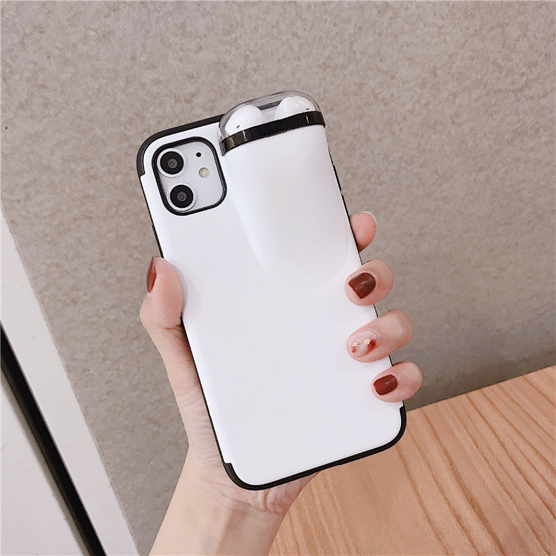 Bakeey Multifunction Creative 2 in 1 Anti-scratch Shockproof Matte PC Protective Case for iPhone 11 & Apple Airpods 1/2