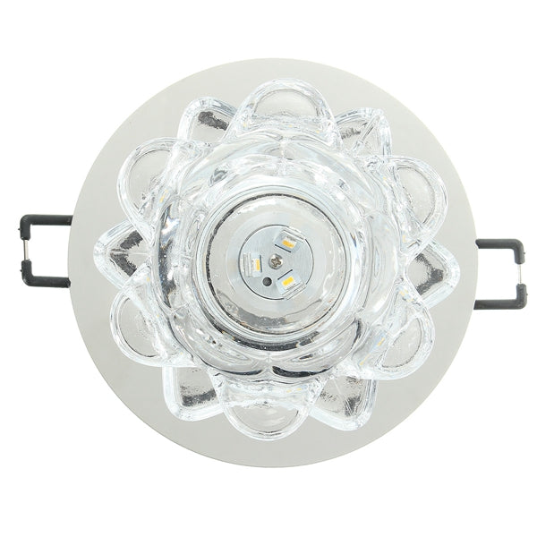 Modern 3W Crystal LED Lotus Ceiling Light Fixture Flush Mounted Lamp for Aisle Hallway