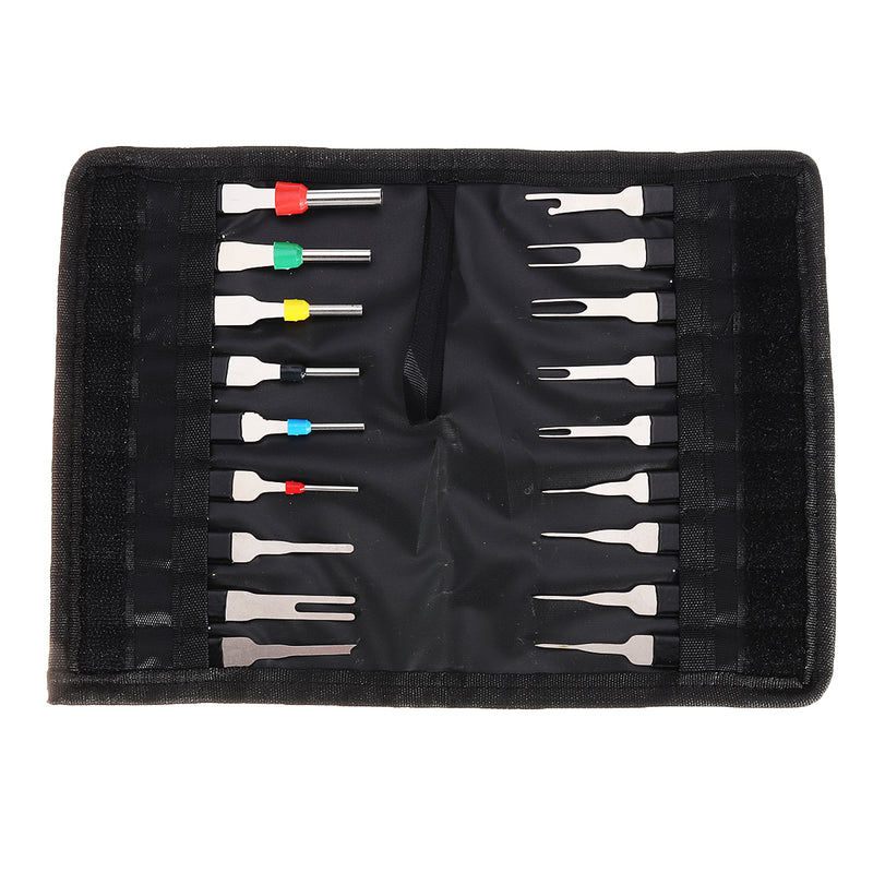 18pcs Car Plug Circuit Board Wire Harness Terminal Extraction Pick Connector Crimp Pin Back Needle Removal Tool