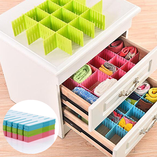 Mrosaa 4pcs/lot DIY Drawer Divider Household Storage Organizer Adjustable Drawer Partition Board Organizer for Socks Underwear Desktop Organizer