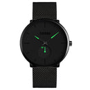 SKMEI 9185 Ultra Thin Simple Casual Style Men Wrist Watch Mesh Stainless Steel Strap Quartz Watch