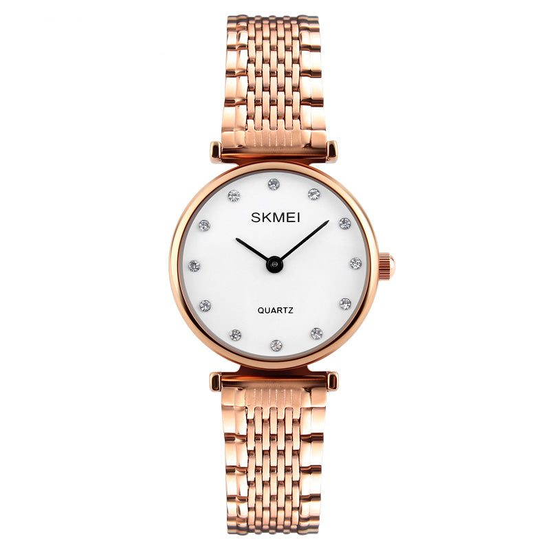 SKMEI 1223 Rhinestones Waterproof Ladies Wrist Watch Casual Style Dress Quartz Watches