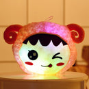 Flashing Plush Enoji Pillow Stuffed Led Light Cute Sheep Toy Luminous Pillow Colorful Animal Doll