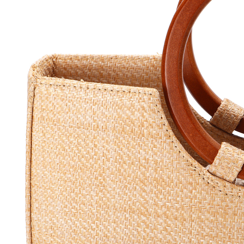 6L Women Straw Rattan Bag Woven Beach Handbag Shoulder Tote Outdoor Travel