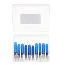 Drillpro 10pcs 0.1-0.7mm 20 Degree Engraving Bit Blue Nano Coated Carbide Flat Bottom PCB Engraving Bit CNC Router Tool