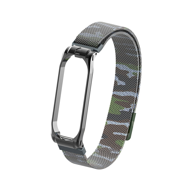 Camouflage Metal Watch Band Watch Strap Replacement for Xiaomi Miband 4