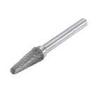 Drillpro 5Pcs DGLFA 6x10mm Double Cut Tungsten Carbide Rotary Burr Set 6mm Shank for DIY Wood Carving Metal Polishing Engraving Drilling