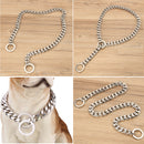 Silver Cuban Curb Link Stainless Steel Dog Chain Pet Training Collar Choker Dog Traction Rope