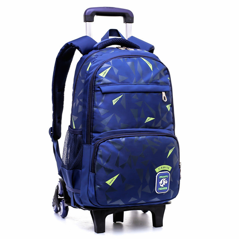 2/6 Wheels Trolley Backpack Children Kids Student School Luggage Bag Outdoor Travel